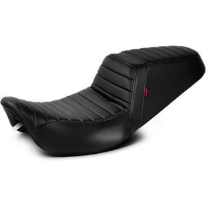 One-Piece Driver and Passenger Seat with Striped Pattern Stitching Fit for Harley Touring Road King 1997-2007 Street Glide 2006-2007 (Black Stitching)