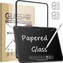 Esanik [2+2 Pack Like Paper Glass Screen Protector for iPad Pro 13 Inch M4 (2024) with Camera Lens Protector & Alignment Frame, 9H Tempered Glass PAPERed Film for Drawing Writing