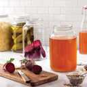 1 Gallon Glass Jar With Lid 2 Pack Large Glass Jar With Airtight Metal Lids - USDA Approved BPA-Free Dishwasher Safe, Wide Mouth Sun Tea Jar, Gallon Mason Jar for Storage, Fermenting, And Brewing