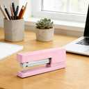 2 x Office Desktop Stapler - 25 Sheet Capacity with 830 Staples and Staple Remover,Staplers for Desk,Non-Slip for School, Home, Pink