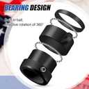 8 Pcs Flag Pole Rings for 0.76-1.0 in Flag Pole with Metal Clip 360 Degree Free Rotating Adjustable Fastener Flagpole Mounting Swivel Ring for 250th Anniversary America Holiday Outside House(Black)