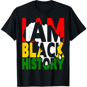 I Am Black History Month African American Pride Celebration T-Shirt L