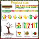 112pcs Black Juneteenth History Decorations Bulletin Board Set 1865 African American Inspirational Hand Tree Cutouts Bulletin Border Wall Decor for June 19th Freedom Office Home School Party Supplies