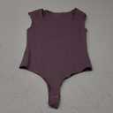 REORIA Butsmooth Women's Trendy Sexy Casual V Neck Double Lined Sleeveless Slimming Going Out Tank Top Bodysuits (M, Grey Purple)