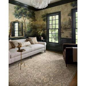 Loloi Chris Loves Julia Palma Collection PLM-03 Lagoon/Natural 2'-3" x 3'-10" Accent Rug Vintage Style Boho Living Room Bedroom Carpet