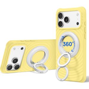 SYNCWIRE for MagSafe Ring Phone Holder, 360 Rotation Magnetic Cell Phone Grip Dual-Sided Magnets Phone Ring Kickstand Compatible with iPhone 17 16 15 14 13 12 Pro Max MagSafe, Android, Samsung etc. (White)