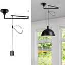 Off Center Light Fixture Cord Kit, Industrial Pendant Light Cord Kit, Black