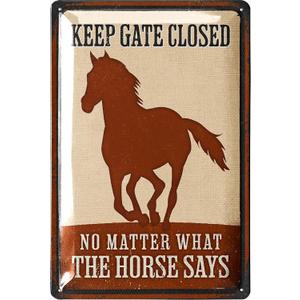 LANOLU Vintage Tin Sign - Horse Barn Decor, Outdoor Horse Decor, 12x8"