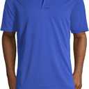 Lands' End Essentials Men's Short Sleeve Polyester Polo Shirt - Easy Care Breathable Classic Fit, Large