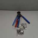 OURU 2 IN 1 Ratchet Pex Crimping Tool Cinch and Remove Combo Function Pex Pipe Crimp Tool from 3/8" to 1" Pex Crimper with Pex Cutter and Stainless Steel Pex Clamps 1/2" 25PCS,3/4" 10PCS