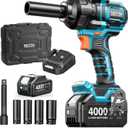 Seesii Impact Wrench 886 Ft-lbs(1200N.m), 1/2 High Torque Impact Gun with 21V 4000mAh Battery, Electric Impact Driver, 2900IPM, 5 Socket, Cordless Impact Wrench for Home Car/Mower/Pickup/Truck RV
