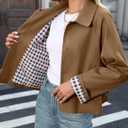 TITOMD Womens Cropped Trench Coat Spring Fashion 2026 Winter Jackets Lightweight Outfit Single Breasted Trendy Outwear (Dark Khaki, XL)