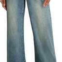 Astylish Women's High Waisted Wide Leg Jeans Trendy Straight Leg Jeans Zimbaplatinum Denim Pants (10, Cropped Ashleigh Blue)
