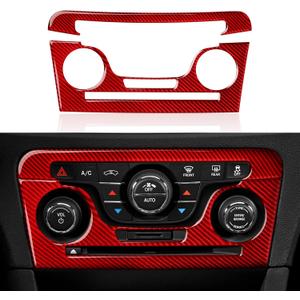 Center Console Air Conditioner Volume Switch Panel Decals for 2011 2012 2013 2014 Dodge Charger Accessories Carbon Fiber Stickers (Ac Switch Panel)