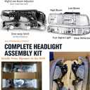 Pair Headlights Compatible with 99-02 Chevy Silverado, 00-06 Tahoe Suburban