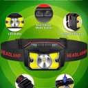 2 Pack Headlamp - Super Bright Rechargeable Flashlight, Fathers Day Fishing Gear Headlights 8 Modes with USB-C Fast Charge, IPX4 Waterproof Motion for Camping Essentials Hiking Home Emergency