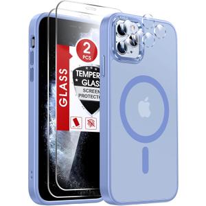 LeYi for iPhone-11-Pro Case Blue with Screen Protector X2 + Camera Cover X2[ MagSafe Compatible] Magnetic iPhone 11procase Military-Grade Protective Cases for iPhone 11Pro i Phone 11 Pro, Light Blue