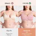 OEAK 2026 Wireless Jelly Bra for Women Push Up Bralette Seamless Full Coverage Comfortable Convertible Everyday Tshirt Bras (Pink), Size 34DD