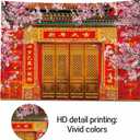 Chinese Spring Festival Photography Backdrop New Year Red Lantern Pink Plum Blossoms Trees Photo Background 7x5ft for Family Party Portrait Studio Props