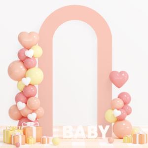 Open Arch Cover 7.2FT Dusty Rose Arch Covers Stretchy Backdrop Double-Sided U Shaped Wedding Arch Cover Spandex Fitted Arch Backdrop Stand Covers for Birthday Party Baby Shower Banquet Decor