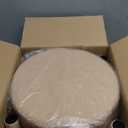 Wimarsbon Storage Ottoman, Modern Round Footrest with Soft Padded Seat, Teddy Velvet Footstool with Wood Legs, Accent Small Table or Plant Stand for Hallway, Living Room (Champagne)