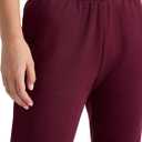 Reebok Women's Cinch-Bottom Sweatpant, Standard Fit, Midweight Cotton-Poly Fabric (Large, Black Cherry - Internal Drawstring)