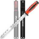 Insulation Knife & Sod Cutter Knife, 11.14-Inch Stainless Steel Sharp Double Sided Blade for foam insulation, Rockwool and Lawn Repair (Long Red)