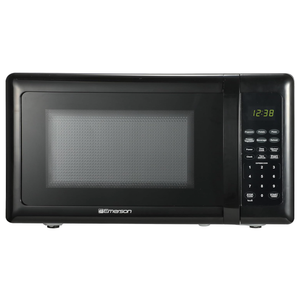 Emerson MW7302B Compact Countertop Microwave Oven with Touch Control, LED Display, 700W, 10 Power Levels, 6 Auto Menus, Glass Turntable and Child Safe Lock, 0.7 Cu., Ft. Black