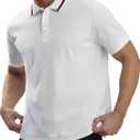 MagnaMan Slim Fit Short Sleeve Polo Shirts for Men - Cotton, Business Casual Stretch Shirt, Breathable Golf & Office Wear (XXXL)