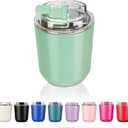Puraville Insulated Tumblers with Lid, 10 oz Travel Coffee Mug Stainless Steel Vacuum Cup, Leak Proof Reusable Double Walled Coffee Tumbler for Iced and Hot Drinks, Green