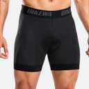 Bikewa Men's Cycling Underwear with Anti-Slip Leg Grips 4D Padded Bike Shorts MTB Liner for Bicycle Biking Riding