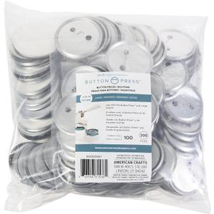 We R Memory Keepers, Button Press Refill-Large, 100 Pack, 2.25 inch, 58 mm Large Homemade Buttons, Create Custom Buttons for School Name Tags, Work Holidays, or Church Kid Activities