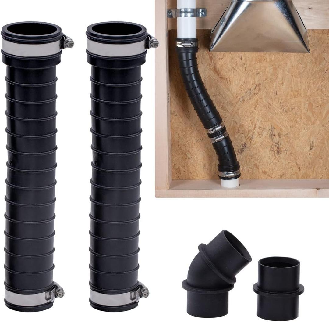Fernco QwikFlex 24-in. Flexible Pipe Connector Kit for Offset or Hard To Reach 1-1/2-in. SCH40 PVC DWV Connections
