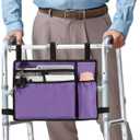 supregear Walker Bag, Walker Basket w/Cup Holder, Folding Walker Carry Storage Pouch, Seniors Caddy Attachment Accessories for Rollator, Water Resistant Large Capacity Carrier Tote Elderly, Handicap (Light Purple)