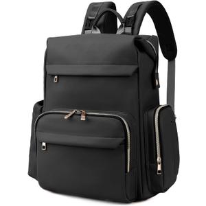 Large Capacity Diaper Bag Backpack with Changing Pad, Waterproof Baby Travel Backpack for Parents-Black