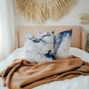 Blue and White Pillow Covers  Blue and White Decorative Throw Pillow Covers for Couch Sofa Living Room Bedroom 18x18 Inches Set of 2