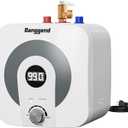 4 Gallon Under Sink Water Heater, 110V 1500W Electric Mini Tank Hot Water Heater with Digital Temp Display and Pressure Relief Valve, Compact for RV, Camper, Food Truck, Kitchen Sink, Laundry