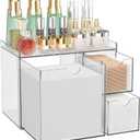 Youdepot Clear Acrylic Face Towel Holder with 3 Drawers, All-in-One Bathroom Vanity Organizer for Disposable Face Towels, Cotton Pads, Swabs and Skincare Tools