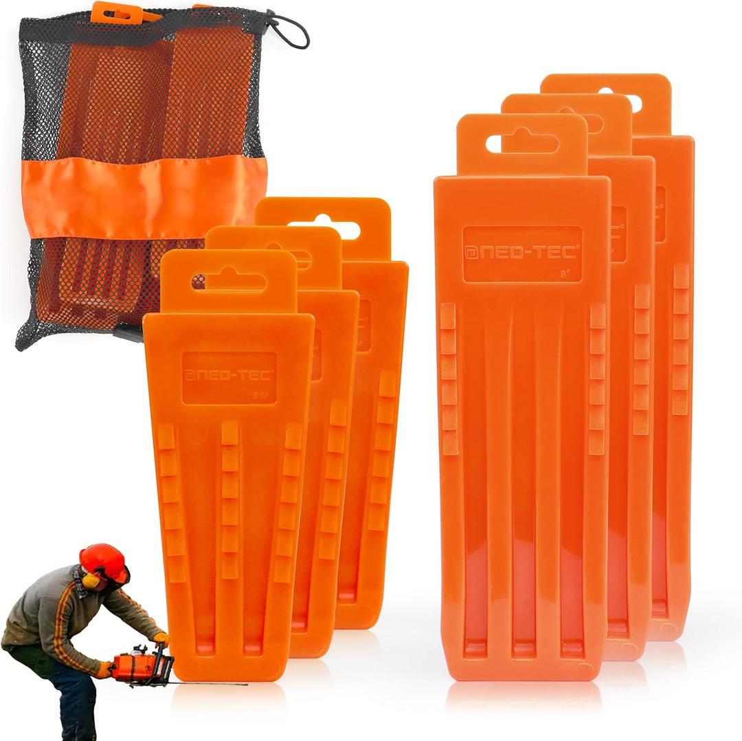 NEO-TEC 6 Pack Tree Felling Wedges, Chainsaw Wedges, 5.5"+8" Tree Cutting Equipment, Tree Cutting Equipment with Spikes for Safe Tree Cutting