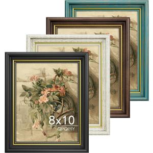 8x10 Picture Frame Vintage Set of 4 Rustic Farmhouse Picture Frames Table or Wall Hanging Home Decor.