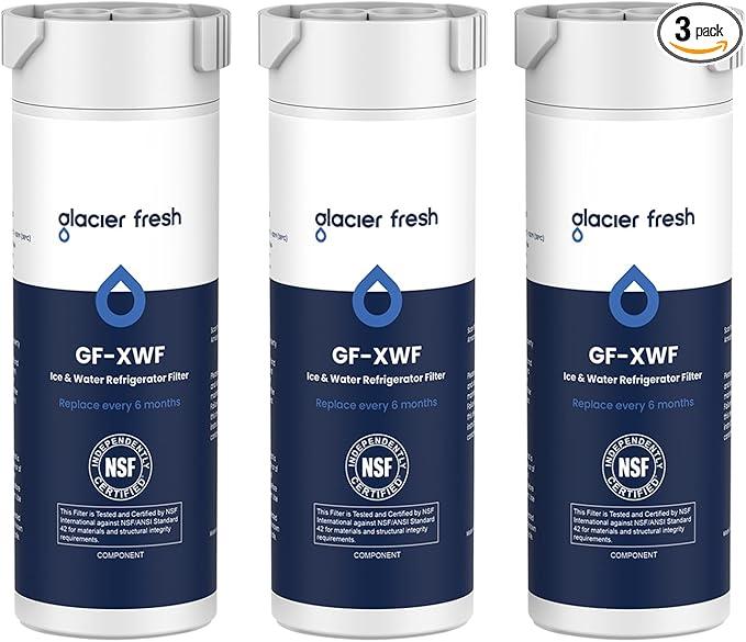 GLACIER FRESH XWF Replacement for GE XWF Refrigerator Water Filter Pack of 3 (Not XWFE)