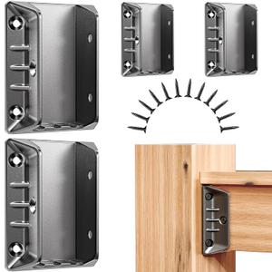 20 Pack Aluminum Deck Railing Bracket Connectors for 2"x4" (Actual 1.5"x3.5") Handrail to Wood Posts Connection, 2mm Extra Thick Metal Connectors for Fence Porch Stair, SA20