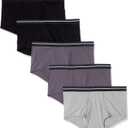 Amazon Essentials Men's Cotton Tag-Free Breathable Briefs Underwear (5X-Large Big, Black/Charcoal/Grey)