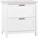 Bush Furniture Key West Lateral File Cabinet, Modern Farmhouse 2 Drawer File Cabinet for Home Office (Pure White Oak)