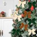 2 x 18 Pcs Christmas Velvet Bows 6 Inch Rustic Holiday Wreath Bows Vintage Xmas Ribbon Bows for Christmas Tree Wreath DIY Home Decorations