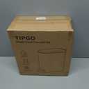 TIPGO Slim Bathroom Trash Can with Lid Soft Close, Step Pedal, 6 Liter / 1.6 Gallon Stainless Steel Trash Bin, Small Garbage Cans for Bedroom, Office, Kitchen (White)