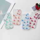 NITITOP Compatible with iPhone 16 Case Cute Clear Cherry Bowknot Design for Women Girls Bow Ribbon Soft Fit Slim Stylish Anti Yellowing Protective Phone Cover - Blue