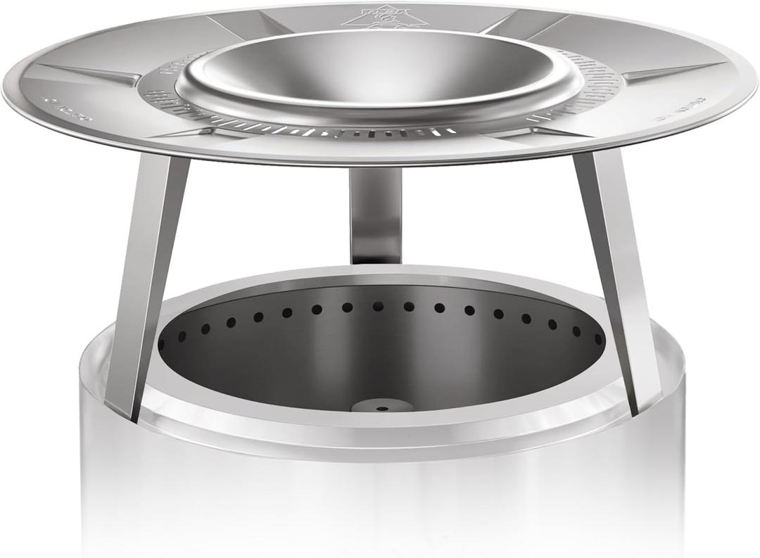 YEFU Fire Pit Heat Deflector for Solo Stove Bonfire 19.5", Portable 304 Stainless Steel Heat Diffuser Accessory for Firepit Captures and Redirects Warmth, Detachable Burner Cover Accessories