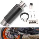 Universal Slip on Modified Exhaust Mufflers with Silencers Compatible with Motorcycle Grom ATV Dirt Bike Street Bike Scooter Pipe Diameter 38mm-51mm Exhaust,Carbon Fiber Silver