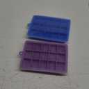 Ice Cube Tray, Silicone Square Ice Trays Easy Release Stackable Ice Cube Mold with Removable Lid, 24 Cavity (2 Pack, Purple and Blue)